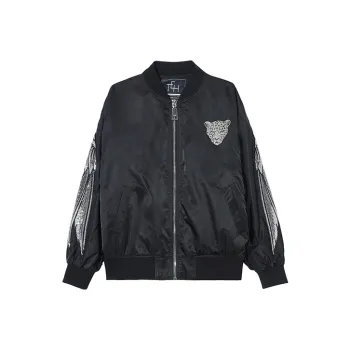 TCH 'Money 'Leopard' Full Collection Heavy Duty Rhinestone Feather Print' Jackets & Coats Unisex