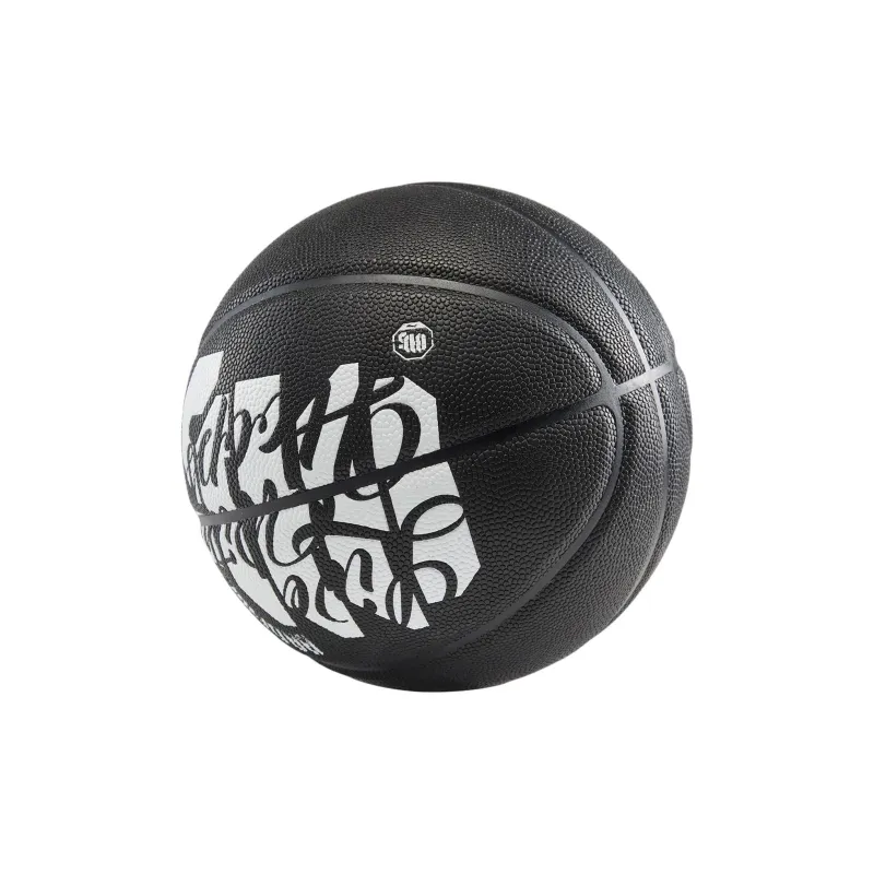 LiNing Moisture Absorbing Leather Basketball Black White Size 7 Ball Competition Unisex-1