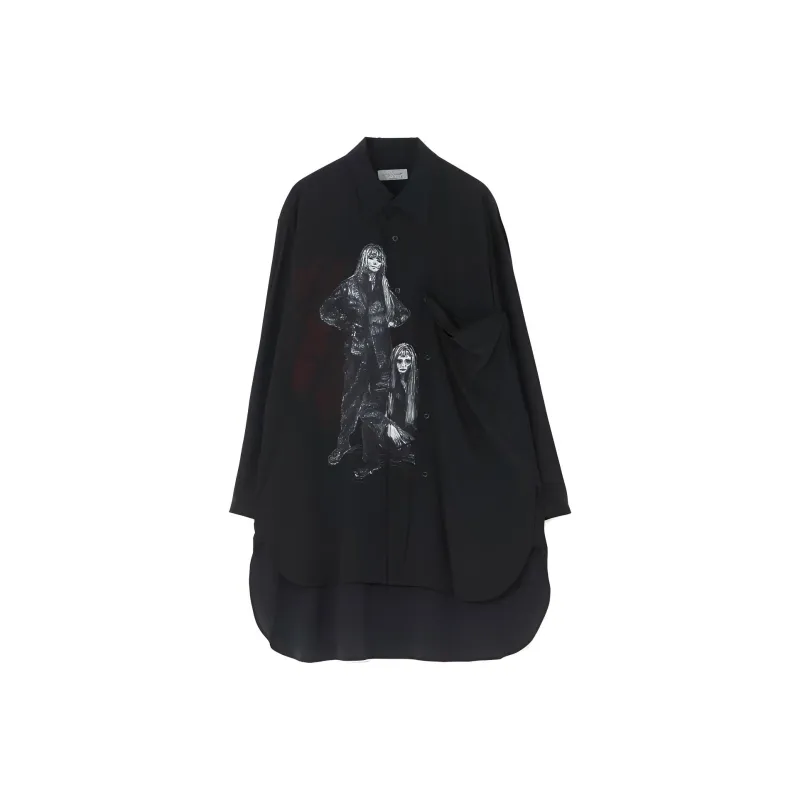 Yohji Yamamoto Graphic Printed Oversized Shirt-0