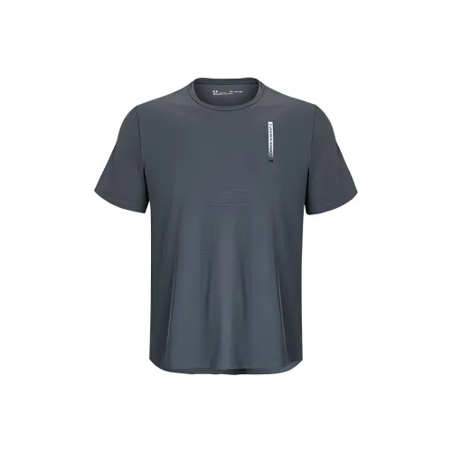 Under Armour Drop Shoulder Sleeve T Shirt Men's Peach Gray