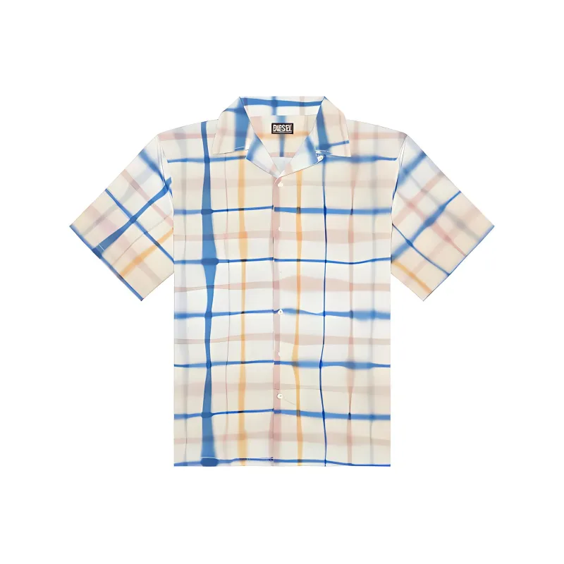 DIESEL Shirts Men White Blue-0