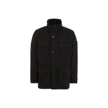 STONE ISLAND Logo Patch Funnel Neck Coat