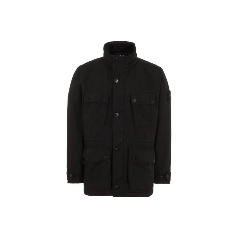 STONE ISLAND Logo Patch Funnel Neck Coat-0