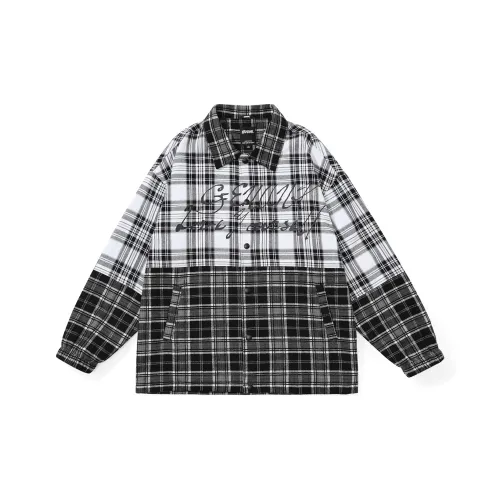 GENANX Jackets Unisex Gray White Plaid