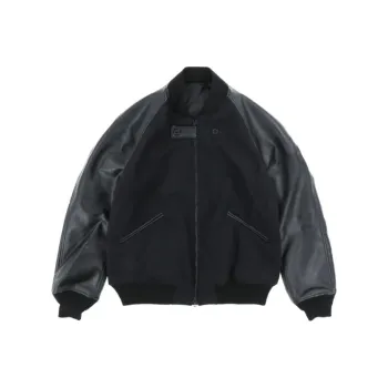 Y 3 Contrast sleeves Flannel Bomber Jacket