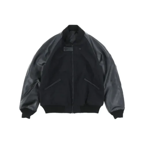 Y 3 Contrast sleeves Flannel Bomber Jacket
