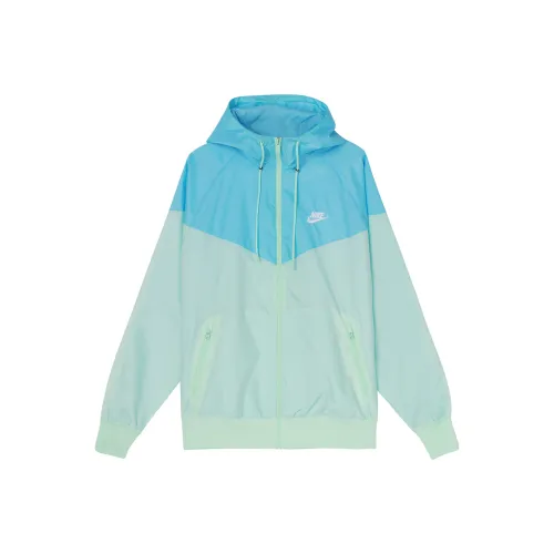 Nike Men Windrunner Full Zip Drawstring Hoodie Blue