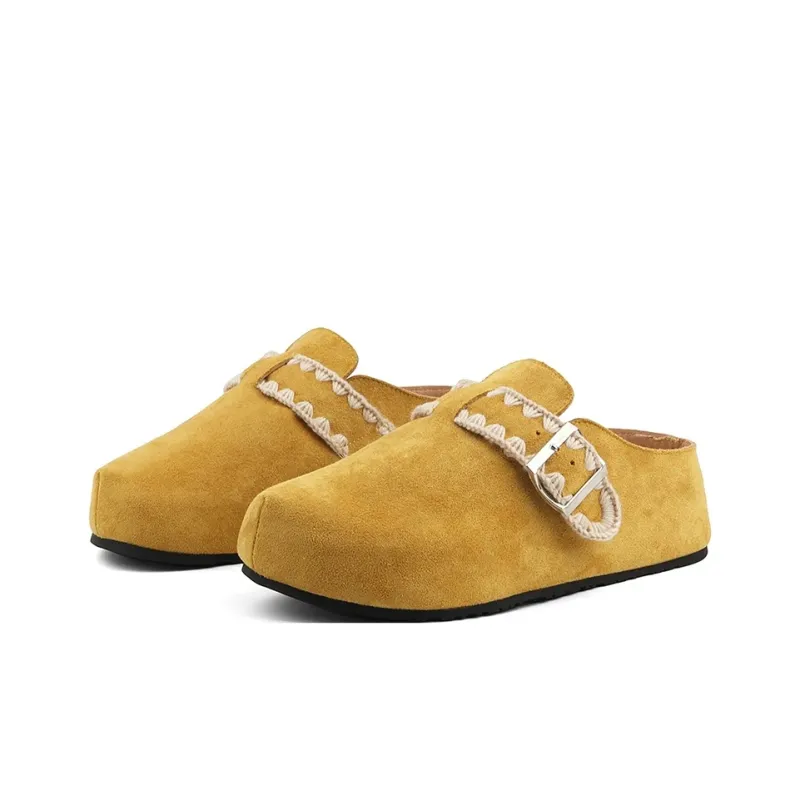 JINDUN Closed Toe Slippers Women's Lemon-1