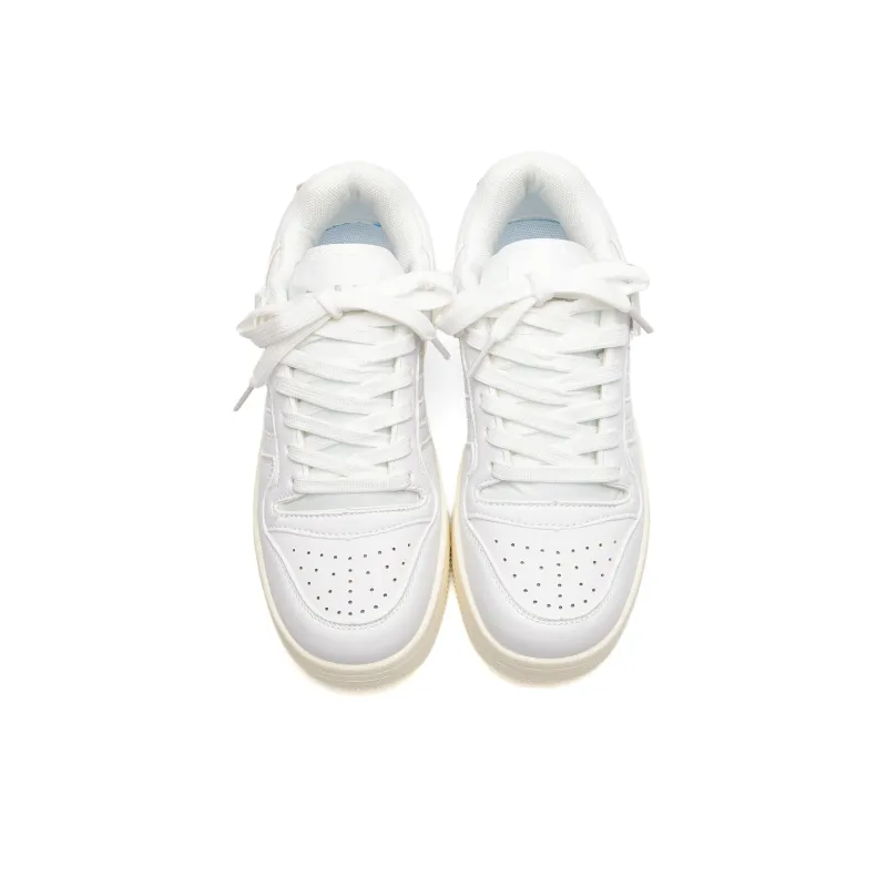 ABCIO Slip Resistant, Waterproof, Lightweight, Height Increasing Low Top Skateboard Shoes Unisex White Box-9