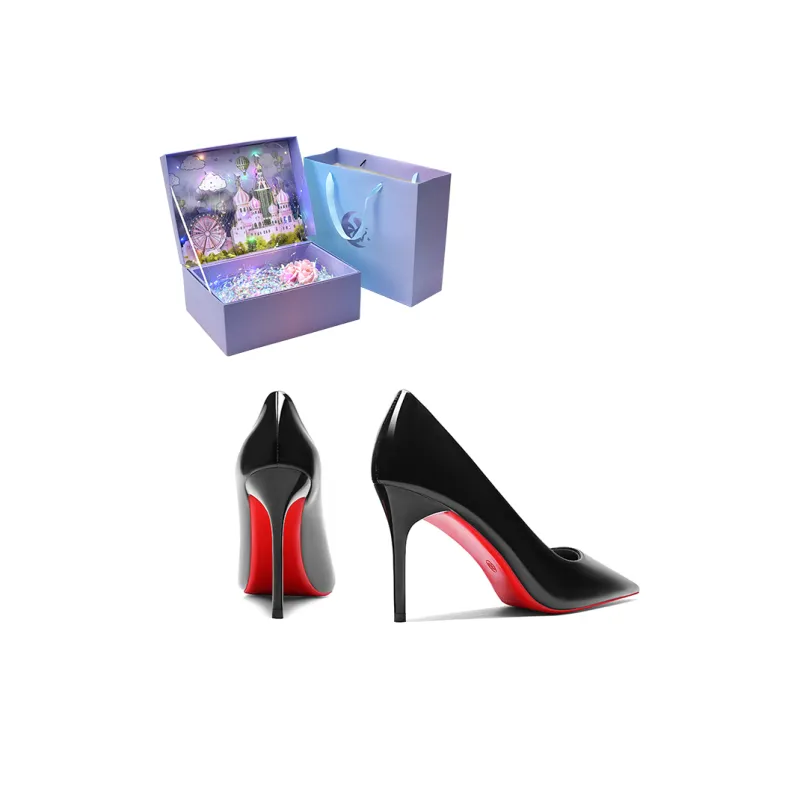 ROBINHOOD Castle Exclusive 3D Box Slim Heel High Heels Women's-19