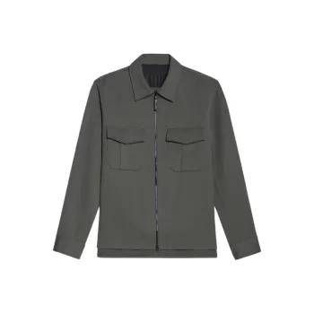 THEORY Jackets Men Gray Green