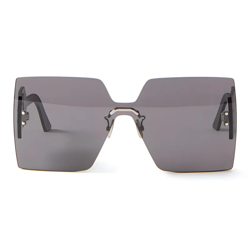DIOR Acetate Irregular Shape Sunglasses Men's Black Gray Color-0