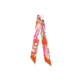 HERMES Silk Scarves Women's Orange Peach Pink