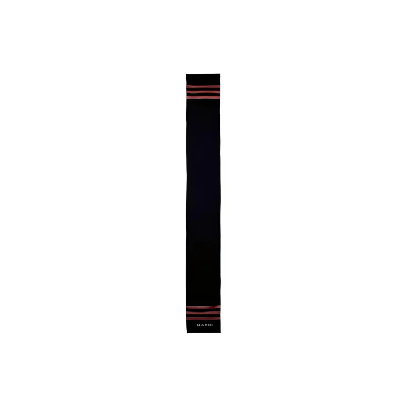 MARNI Logo Striped Knit Scarf-1
