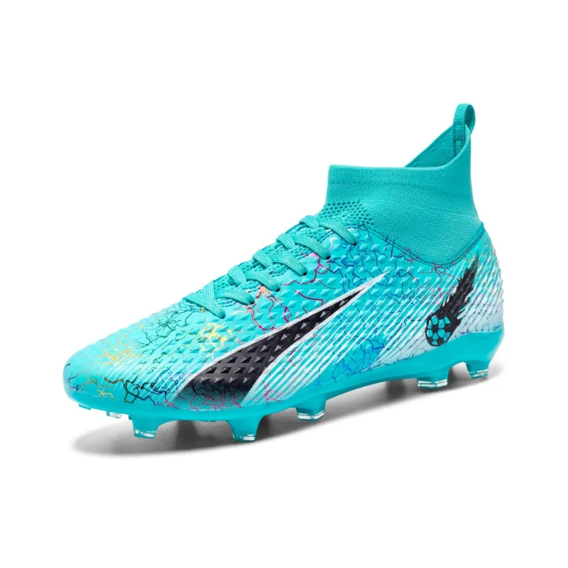 QIUTEXIONG FG Rubber Long Studs TF Rubber Broken Studs Soft Ground Firm Ground Slip Resistant Soccer Shoes Unisex-36
