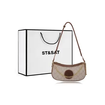 ST&SAT PVC Shoulder Bag, Crossbody Bag Crescent Bag Regular Women's Multicolor