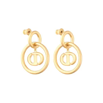DIOR Stud Earrings Women's Gold