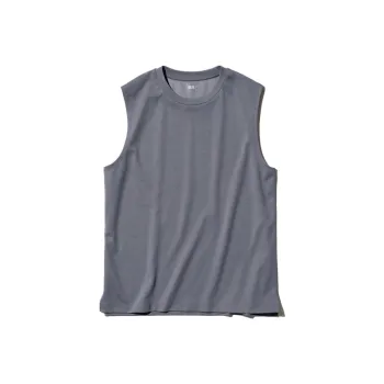 UNIQLO AIRism Mesh Series Tank Tops Unisex Asphalt Gray