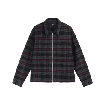 Stussy Reed Wool Plaid Zip Shirt