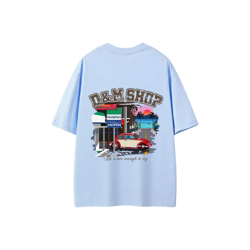 D&W T Shirts Unisex Sky Blue-0