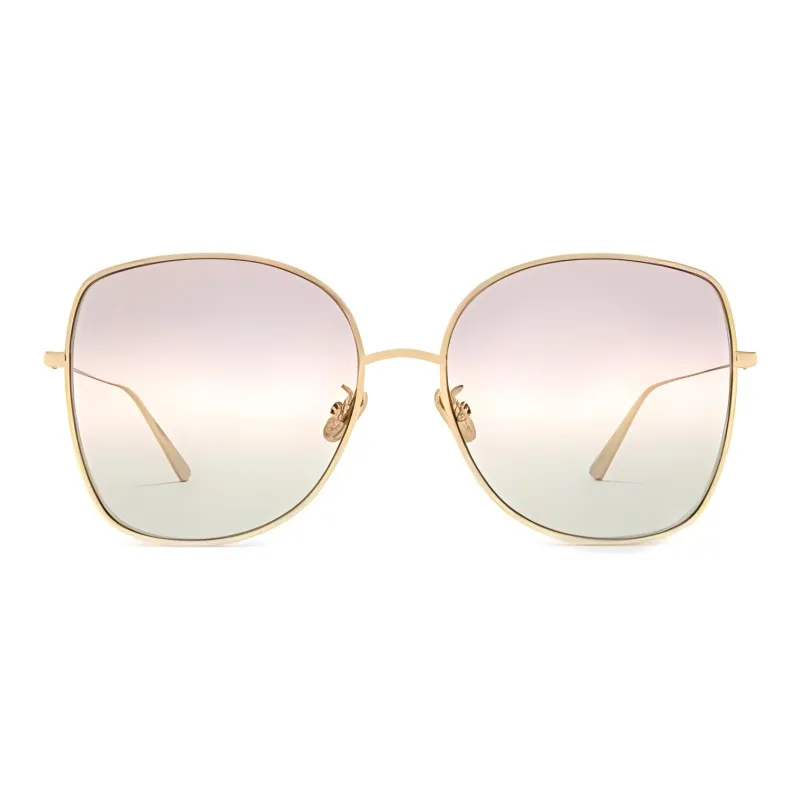 DIOR Alloy Irregular Shape Sunglasses Women's Gold-0