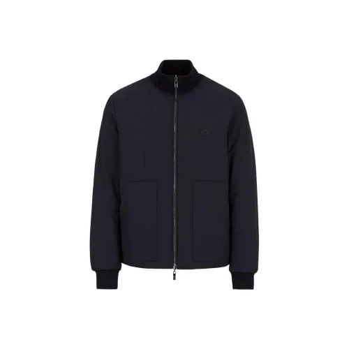 EMPORIO ARMANI Quilted Nylon And Knit Reversible Blouson With Logo Patch