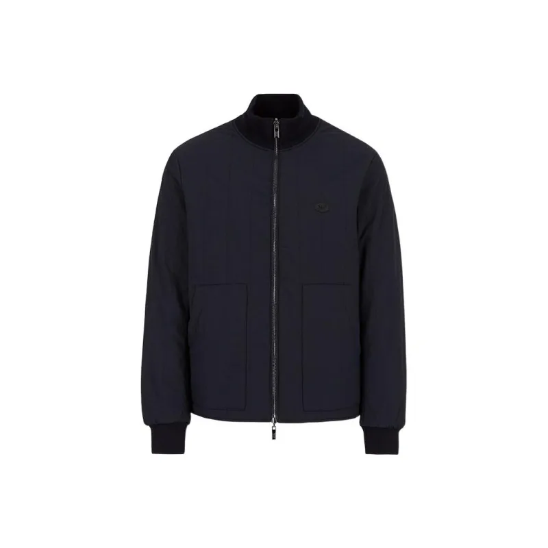 EMPORIO ARMANI Quilted Nylon And Knit Reversible Blouson With Logo Patch-0