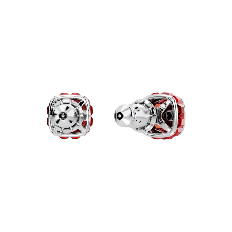 Swarovski Cubic Zirconia Rhodium-Plated Faux Crystal Stud Earrings Women's Red-3