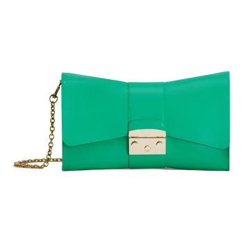 Furla Metropolis Collection Leather Handbag Shoulder Bag Women's Green