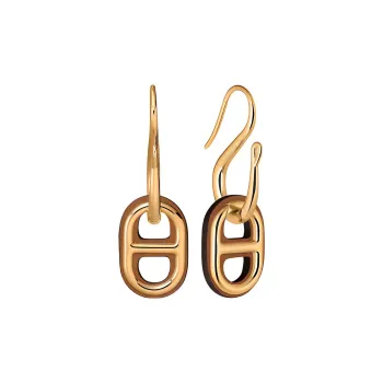 HERMES O'Maillon Earrings Women's Gold