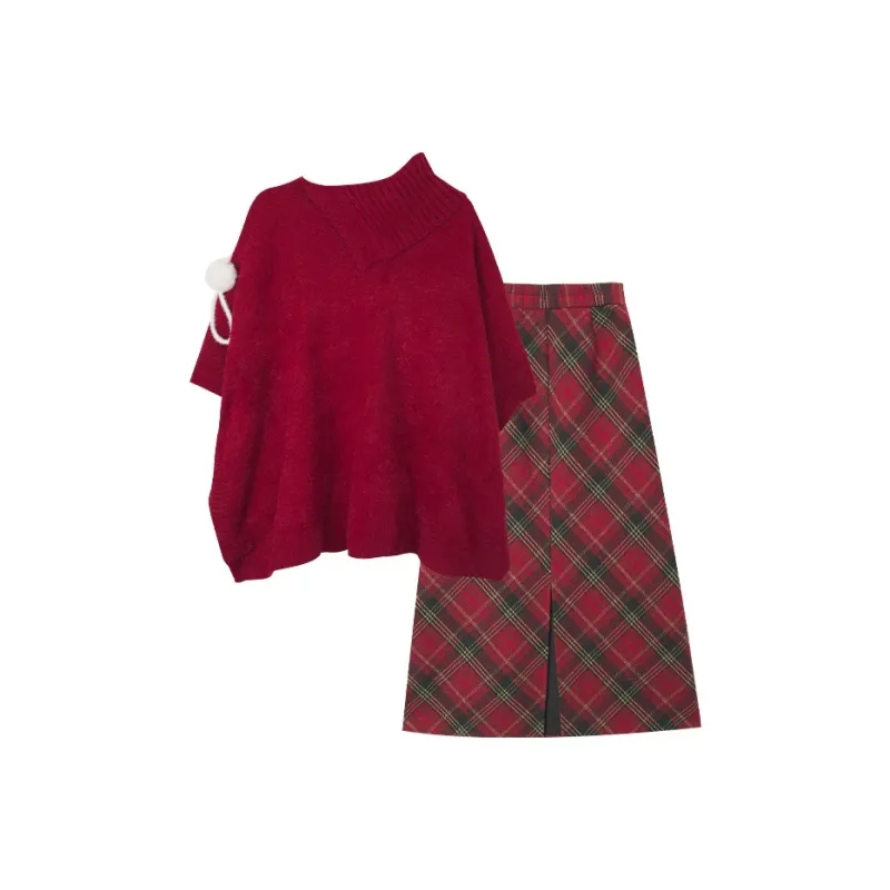 Mu Xiao Xin Two Piece Skirt Sets Women's-5