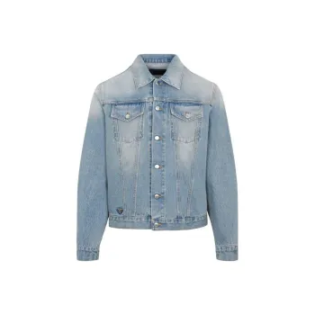 PRADA Enamelled Tag Detailed Denim Jacket