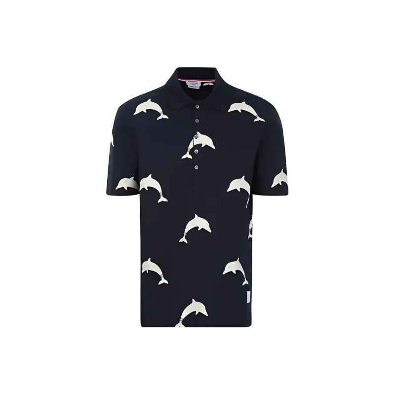 THOM BROWNE Polo Shirts Men Dark Blue-0