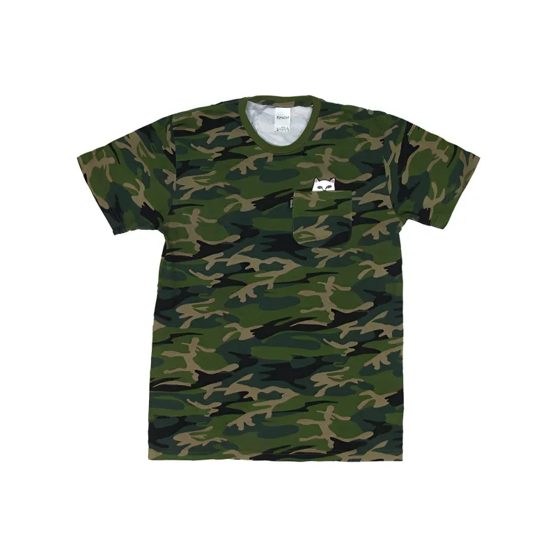 RIPNDIP Crew Neck Fitted Straight Short-Sleeved T-Shirt Unisex Green Camouflage-0