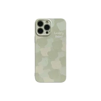 Sopi TPU Material Matcha Green Bear Head Phone Cases Compatible With IPhone 16/15 Pro Max/Apple 13/14 Pro/Max