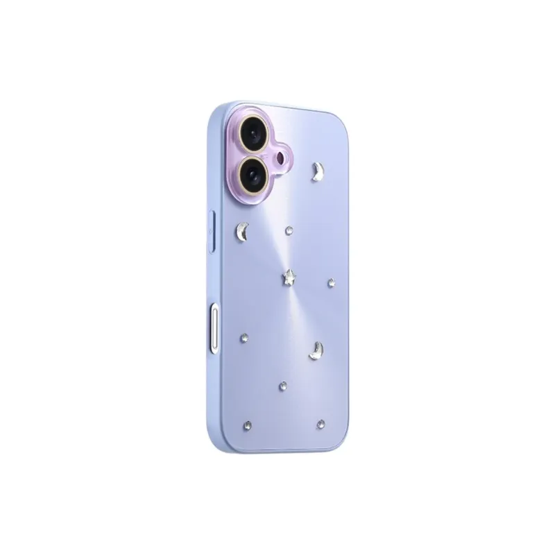 Sopi Acrylic Material Aurora 3D Effect Moon Stars Phone Cases Compatible With IPhone 16/15 Pro Max/Apple 13/14 Pro/Max-7