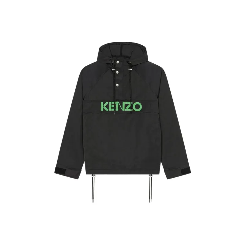 KENZO Logo Printed Drawstring Hoodie-0