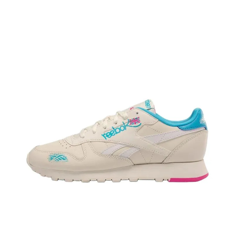 Reebok Classic Leather Anti Slip Wear Resistant Low Top Tennis Shoes Women's White-0