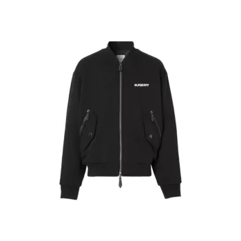 Burberry Ekd Print Cotton Oversized Bomber Jacket