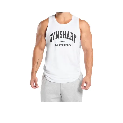GYMSHARK Tank Tops Men White