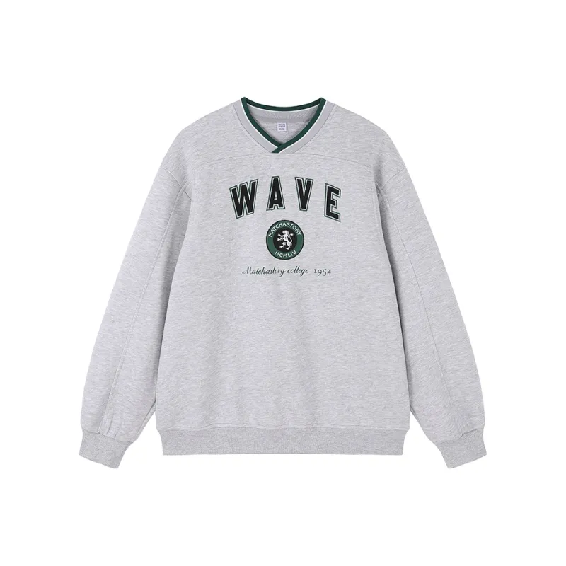 MATCHA STORY College Series Sweatshirt Unisex Light Gray-0