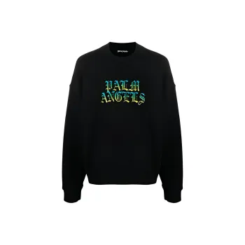 PALM ANGELS Hue Gothic Logo Crewneck Sweatshirt