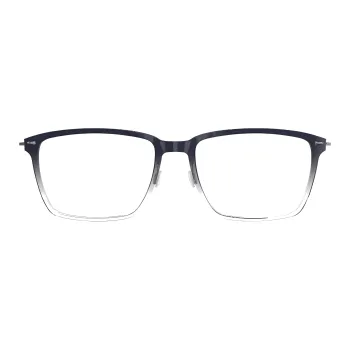 LINDBERG Plate Frame Titanium Rectangular Eyeglass Frames Unisex Silver/Black