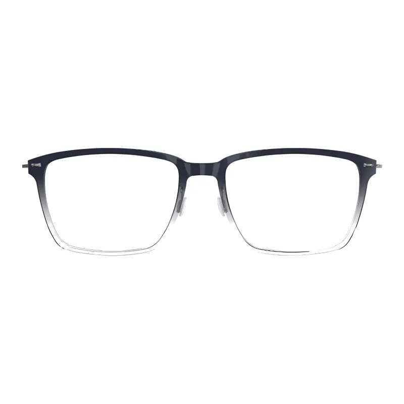 LINDBERG Plate Frame Titanium Rectangular Eyeglass Frames Unisex Silver/Black-0