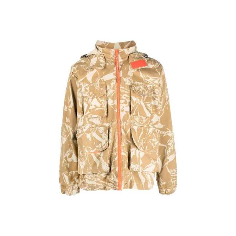 Aries Printed Hooded Zip Up Jacket-0