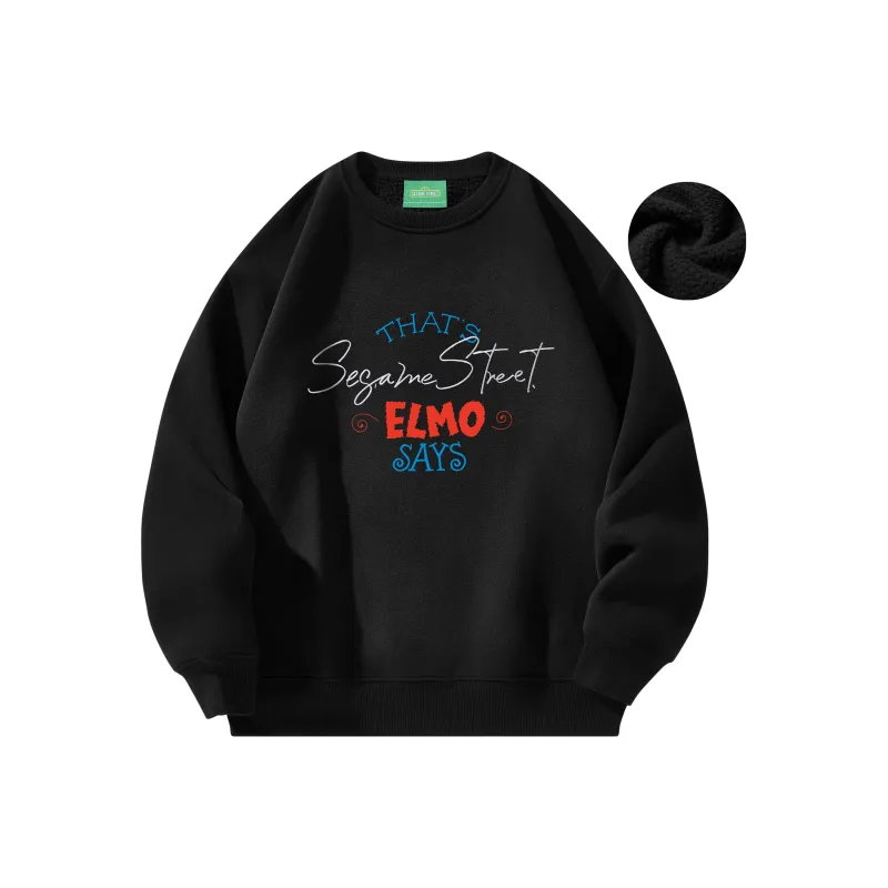 SESAME STREET Sweatshirt Thickened And Fleece Lined Optional Unisex-29
