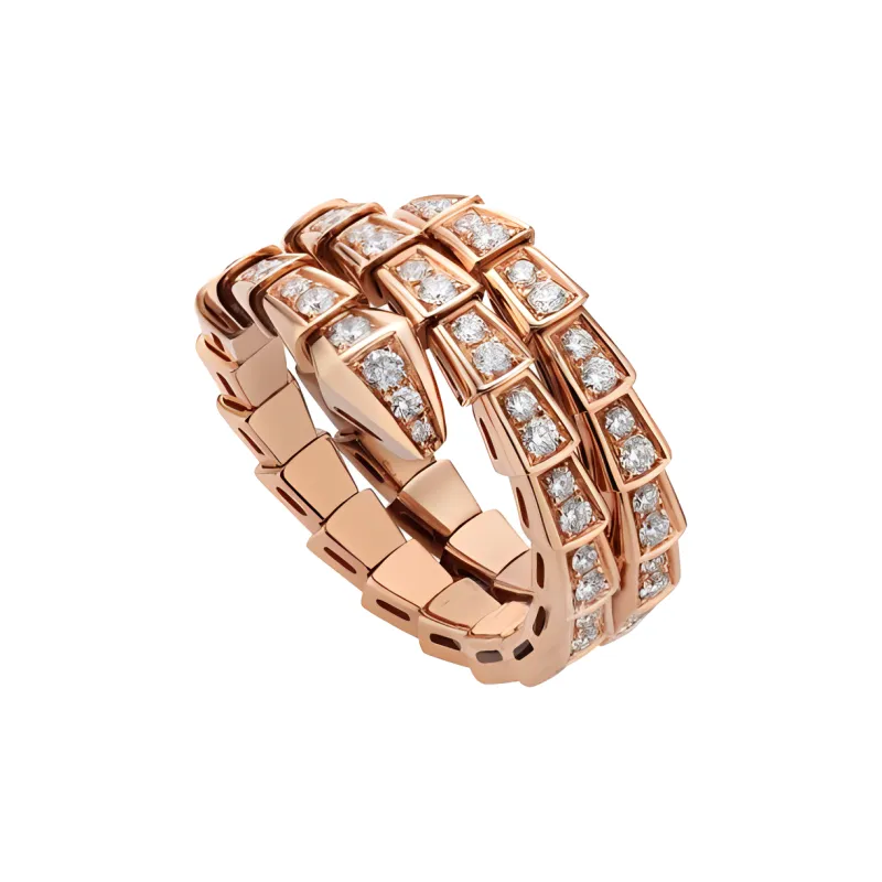 BVLGARI SERPENTI VIPER 18K Rose Gold Rings Women's-1