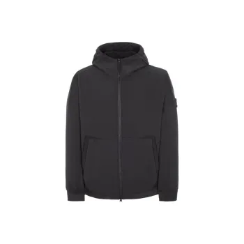 STONE ISLAND Logo Patch Hooded Zipped Jacket