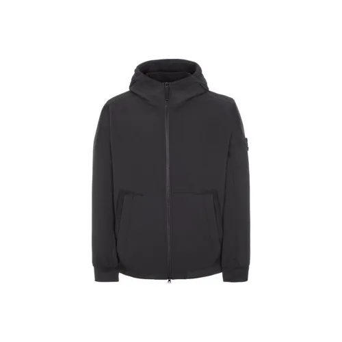 STONE ISLAND Logo Patch Hooded Zipped Jacket