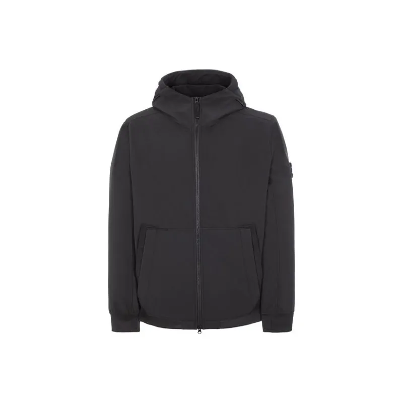 STONE ISLAND Logo Patch Hooded Zipped Jacket-0
